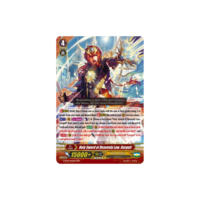 Vanguard_TCG_card_G-BT10_005EN_RRR_Holy_Sword_of_Heavenly_Law_Gurguit_Raging_Clash_of_the_Blade_Fangs