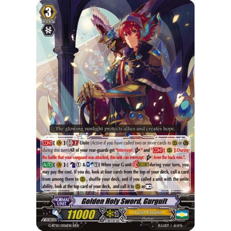 Vanguard_TCG_card_G-BT10_006EN_RRR_Golden_Holy_Sword_Gurguit_Raging_Clash_of_the_Blade_Fangs