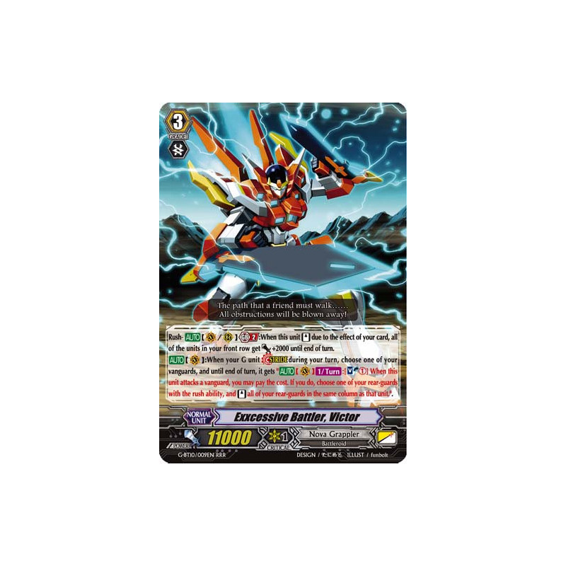 Vanguard_TCG_card_G-BT10_009EN_RRR_Exxcessive_Battler_Victor_Raging_Clash_of_the_Blade_Fangs