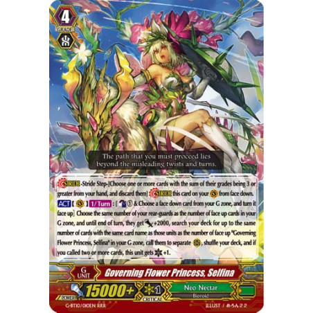 Vanguard_TCG_card_G-BT10_010EN_RRR_Governing_Flower_Princess_Selfina_Raging_Clash_of_the_Blade_Fangs