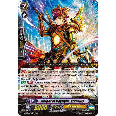 Vanguard_TCG_card_G-BT10_012EN_RR_Knight_of_Daylight_Kinarius_Raging_Clash_of_the_Blade_Fangs