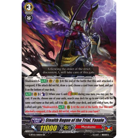 Vanguard_TCG_card_G-BT10_018EN_RR_Stealth_Rogue_of_the_Trial_Yasuie_Raging_Clash_of_the_Blade_Fangs