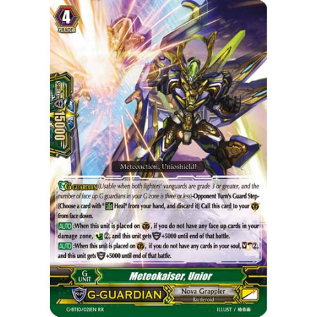Vanguard_TCG_card_G-BT10_021EN_RR_Meteokaiser_Unior_Raging_Clash_of_the_Blade_Fangs