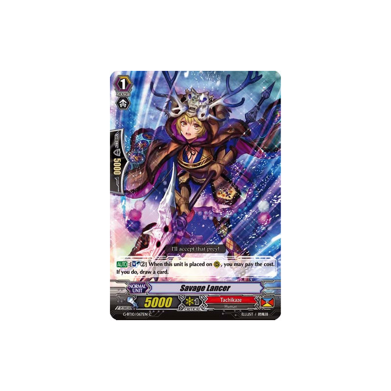 Vanguard_TCG_card_G-BT10_067EN_C_Savage_Lancer_Raging_Clash_of_the_Blade_Fangs