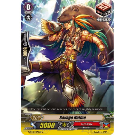 Vanguard_TCG_card_G-BT10_071EN_C_Savage_Notice_Raging_Clash_of_the_Blade_Fangs