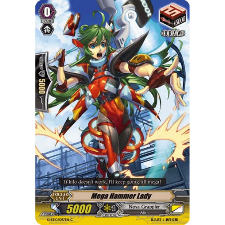 Vanguard_TCG_card_G-BT10_097EN_C_Mega_Hammer_Lady_Raging_Clash_of_the_Blade_Fangs