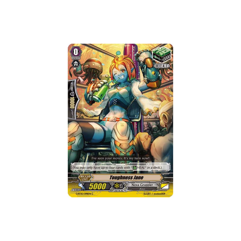 Vanguard_TCG_card_G-BT10_098EN_C_Toughness_Jane_Raging_Clash_of_the_Blade_Fangs