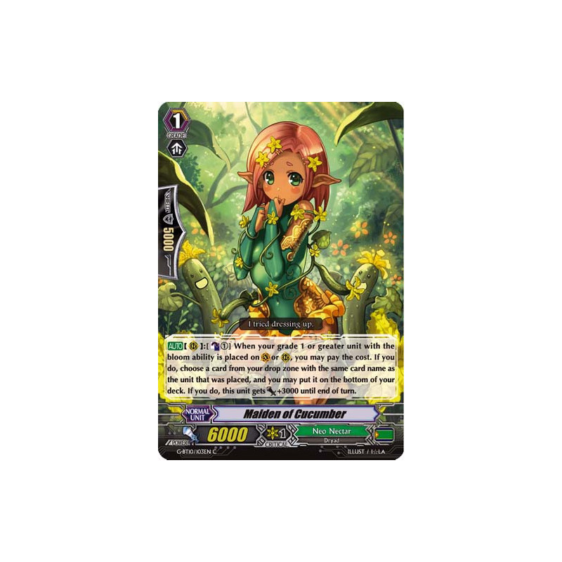 Vanguard_TCG_card_G-BT10_103EN_C_Maiden_of_Cucumber_Raging_Clash_of_the_Blade_Fangs