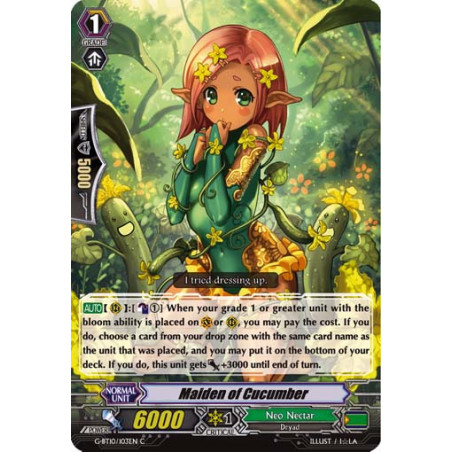 Vanguard_TCG_card_G-BT10_103EN_C_Maiden_of_Cucumber_Raging_Clash_of_the_Blade_Fangs