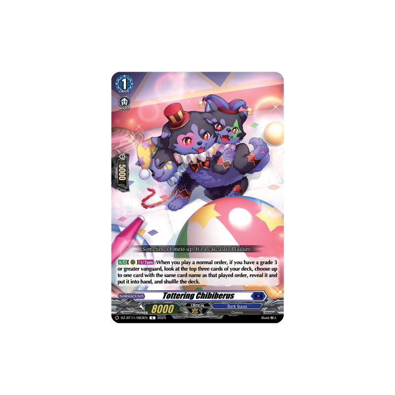 Vanguard_TCG_card_DZ-BT11_083EN_C_Tottering_Chibiberus_Symphony_of_Might_Bloom