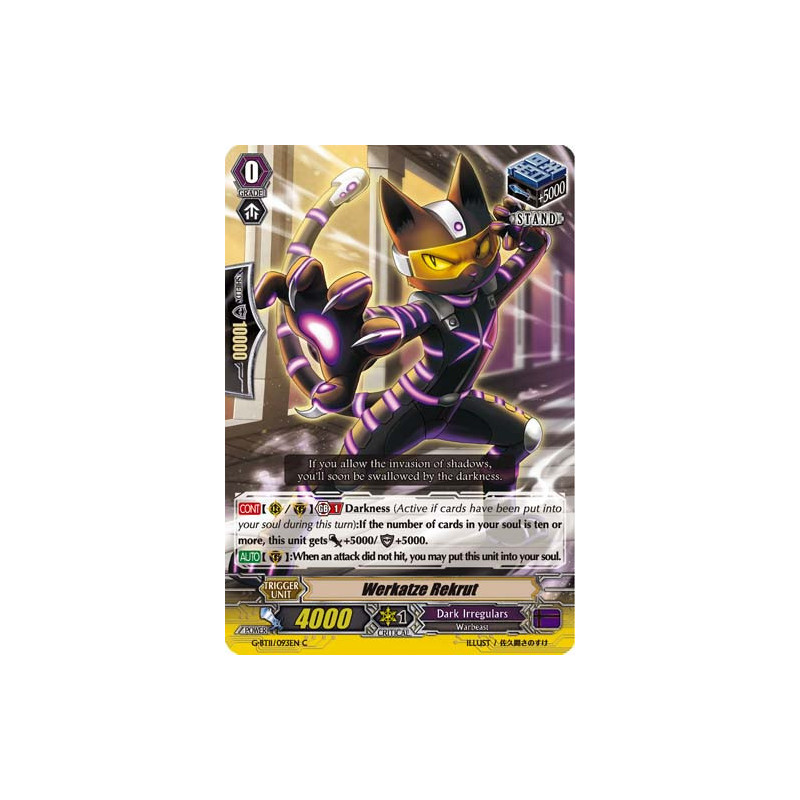 Vanguard_TCG_card_G-BT11_093EN_C_Werkatze_Rekrut_Demonic_Advent
