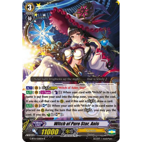 Vanguard_TCG_card_G-BT11_028EN_R_Witch_of_Pure_Star_Anis_Demonic_Advent