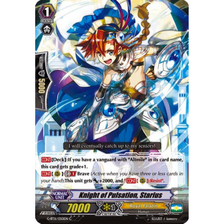 Vanguard_TCG_card_G-BT11_050EN_C_Knight_of_Pulsation_Starius_Demonic_Advent