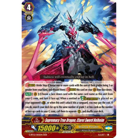 Vanguard_TCG_card_G-BT12_005EN_RRR_Supremacy_True_Dragon_Claret_Sword_Helheim_Dragon_King_s_Awakening