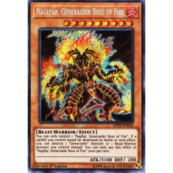 1st Ed. YuGioh Naglfar MYFI-EN030 Secret Rare Card Generaider Boss of Fire NM