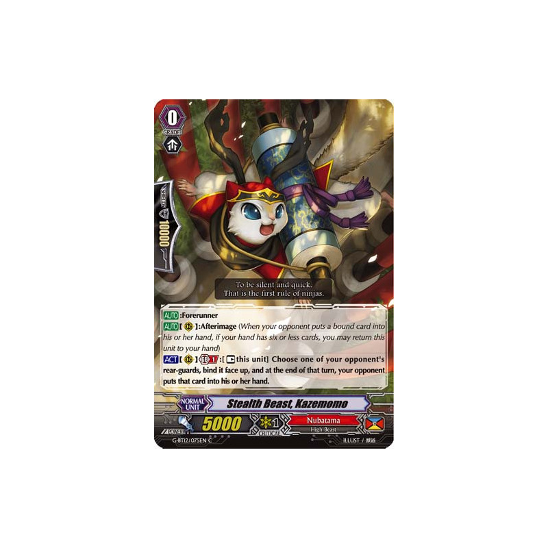 Vanguard_TCG_card_G-BT12_075EN_C_Stealth_Beast_Kazemomo_Dragon_King_s_Awakening