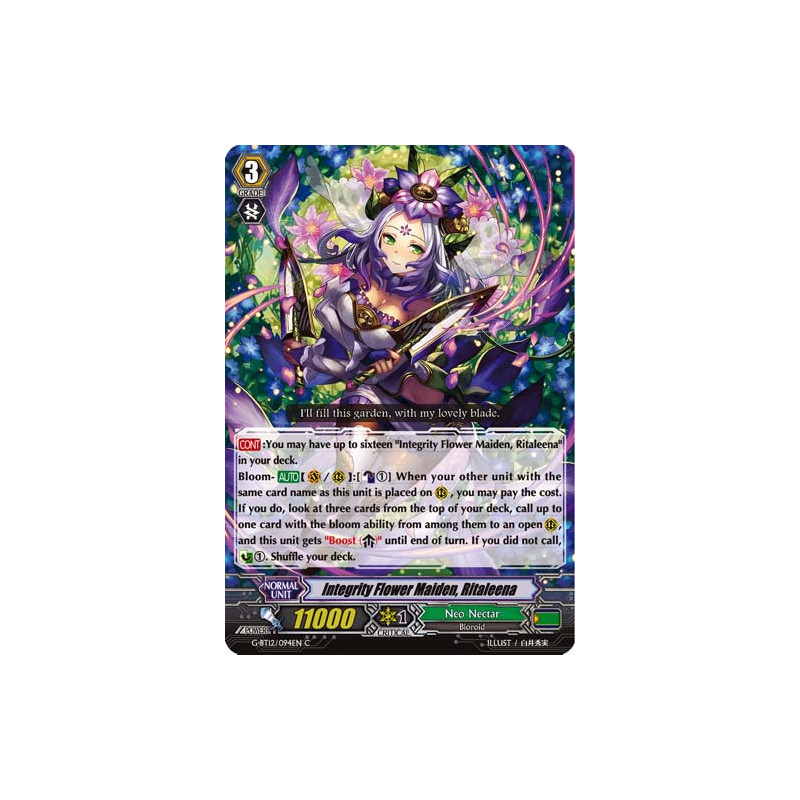 Vanguard_TCG_card_G-BT12_094EN_C_Integrity_Flower_Maiden_Ritaleena_Dragon_King_s_Awakening