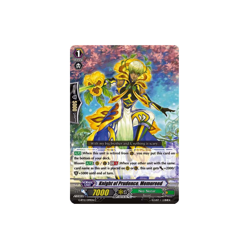 Vanguard_TCG_card_G-BT12_099EN_C_Knight_of_Prudence_Memoreed_Dragon_King_s_Awakening