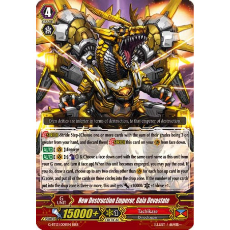 Vanguard_TCG_card_G-BT13_009EN_RRR_New_Destruction_Emperor_Gaia_Devastate_Ultimate_Stride
