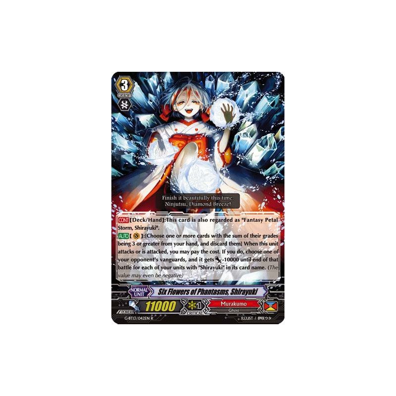 Vanguard_TCG_card_G-BT13_042EN_R_Six_Flowers_of_Phantasms_Shirayuki_Ultimate_Stride