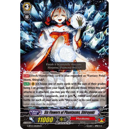 Vanguard_TCG_card_G-BT13_042EN_R_Six_Flowers_of_Phantasms_Shirayuki_Ultimate_Stride