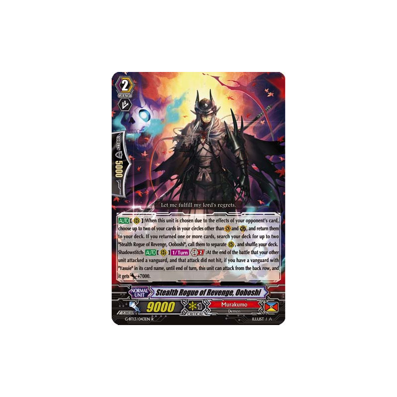 Vanguard_TCG_card_G-BT13_043EN_R_Stealth_Rogue_of_Revenge_Ooboshi_Ultimate_Stride