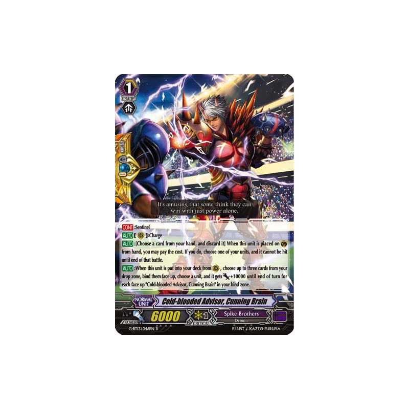Vanguard_TCG_card_G-BT13_046EN_R_Cold-blooded_Advisor_Cunning_Brain_Ultimate_Stride