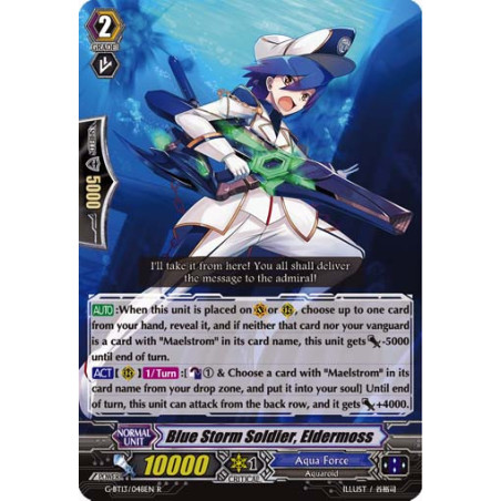 Vanguard_TCG_card_G-BT13_048EN_R_Blue_Storm_Soldier_Eldermoss_Ultimate_Stride