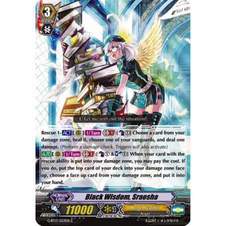 Vanguard_TCG_card_G-BT13_053EN_C_Black_Wisdom_Sraosha_Ultimate_Stride