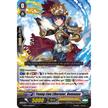 Vanguard_TCG_card_G-BT13_069EN_C_Young_Lion_Liberator_Romanus_Ultimate_Stride
