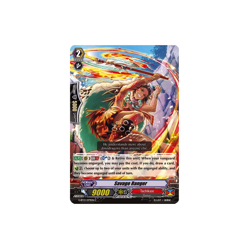 Vanguard_TCG_card_G-BT13_079EN_C_Savage_Ranger_Ultimate_Stride