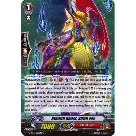 Vanguard_TCG_card_G-BT13_089EN_C_Stealth_Beast_Siren_Fox_Ultimate_Stride