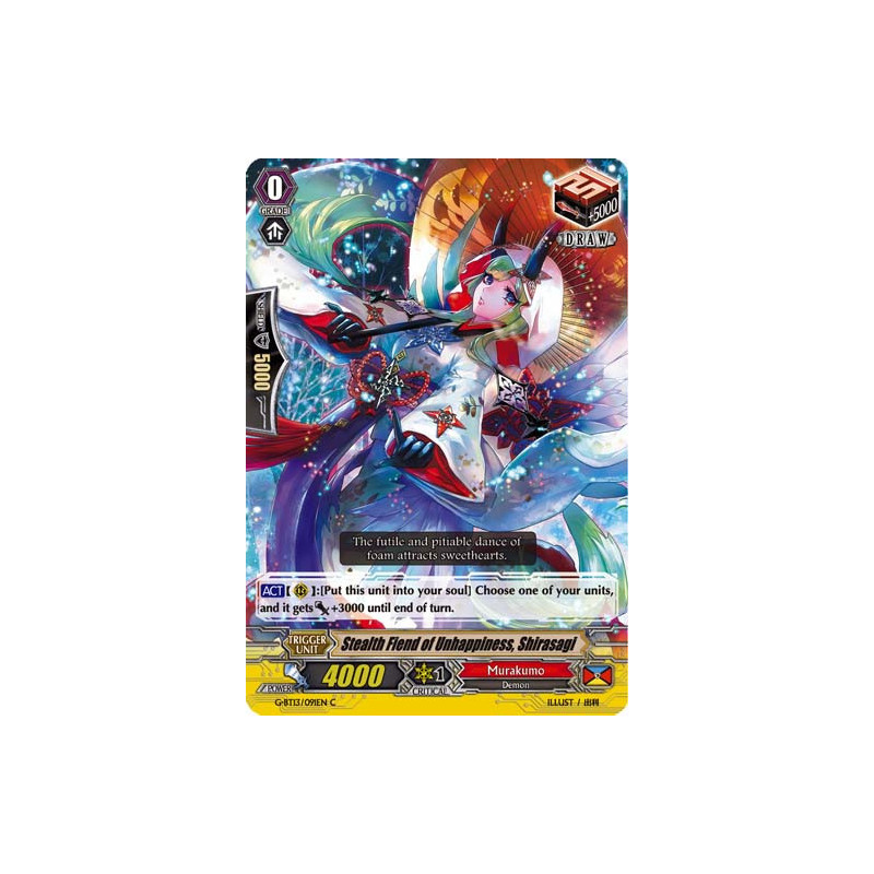 Vanguard_TCG_card_G-BT13_091EN_C_Stealth_Rogue_of_Unhappiness_Shirasagi_Ultimate_Stride