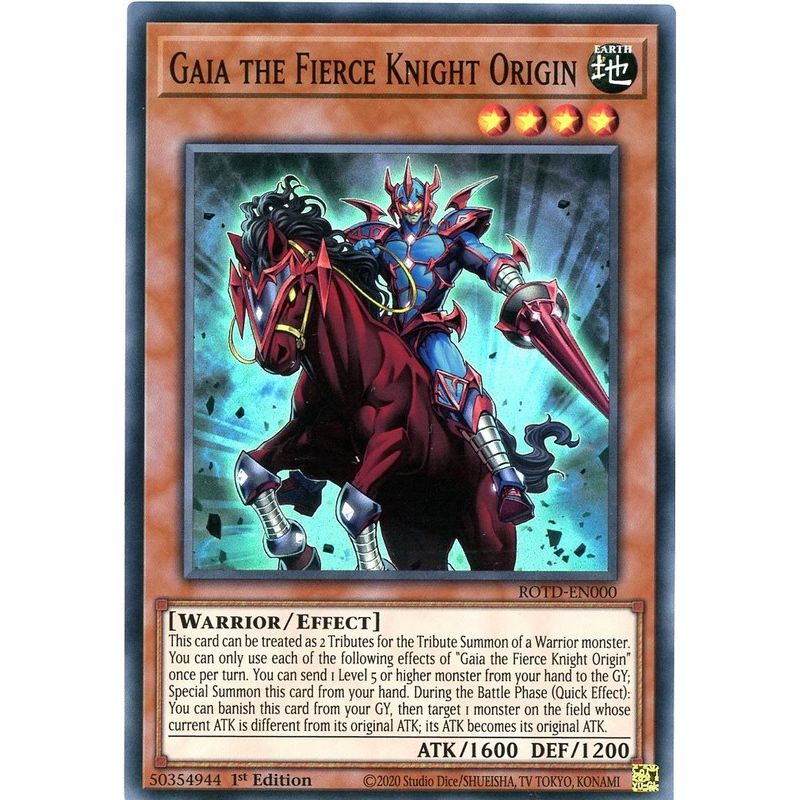 1st Edition Gaia the Fierce Knight Origin - Super Rare ROTD-EN000
