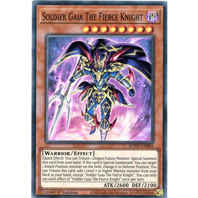 Soldier Gaia The Fierce Knight ROTD-EN004 Super Rare Yu-Gi-Oh Card 1st Edition