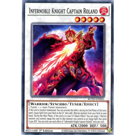 YGO ROTD-EN041 Capitaine Roland, Chevalier Noble Inferno  / Infernoble Knight Captain Roland