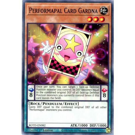 YGO ROTD-EN082 Carte Gardna Potartiste  / Performapal Card Gardna
