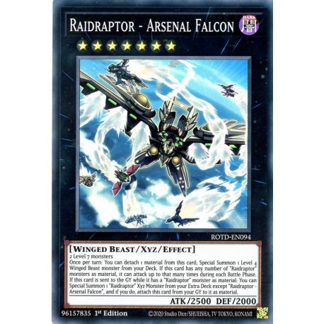 YGO ROTD-EN094 Raidraptor - Arsenal Faucon  / Raidraptor - Arsenal Falcon