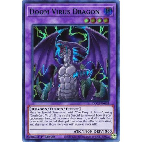 YGO DLCS-EN055 Doom Virus Dragon (Blue)