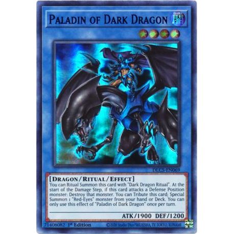 Paladin of Dark Dragon DLCS-EN069 Ultra Rare Yu-Gi-Oh Card 1st Edition Green