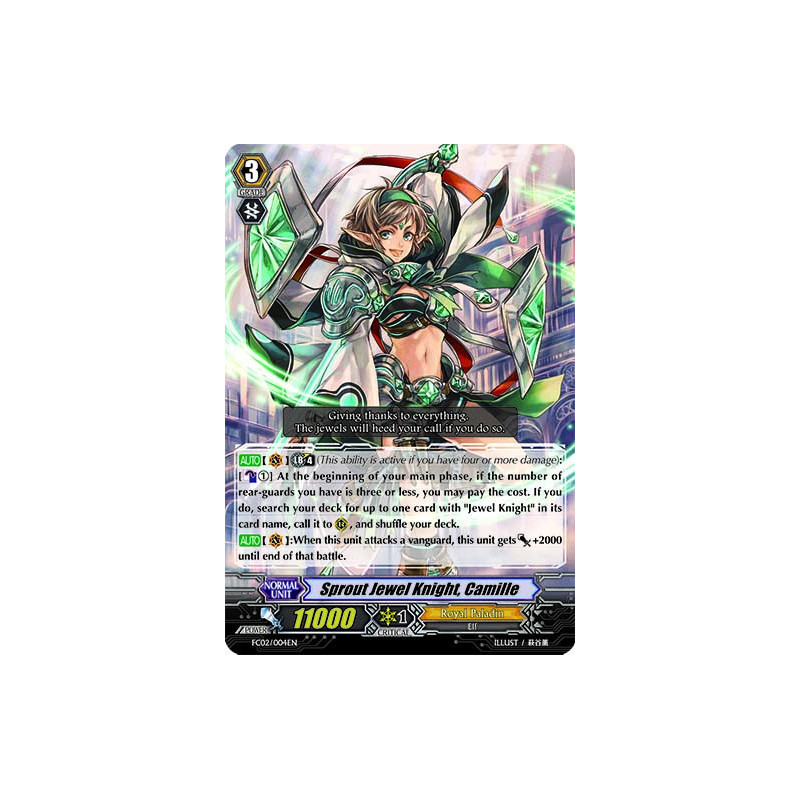 Vanguard_TCG_card_FC02_004EN_RRR_Sprout_Jewel_Knight_Camille_Fighters_Collection_2014