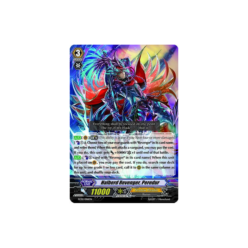 Vanguard_TCG_card_FC02_006EN_RRR_Halberd_Revenger_Peredur_Fighters_Collection_2014