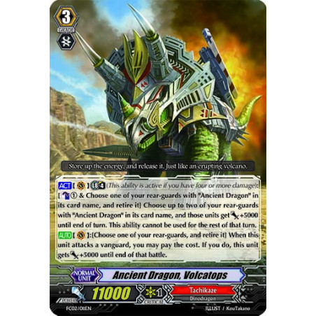 Vanguard_TCG_card_FC02_011EN_RRR_Ancient_Dragon_Volcatops_Fighters_Collection_2014
