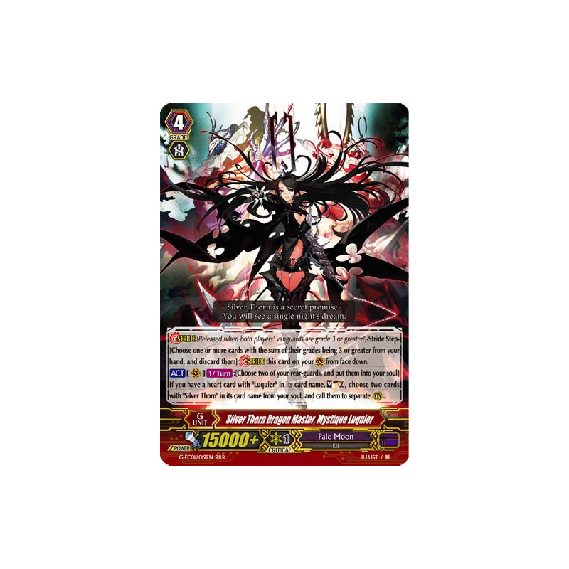 Vanguard_TCG_card_G-FC01_019ENRRR_Silver_Thorn_Dragon_Master_Mystique_Luquier_Fighters_Collection_2015