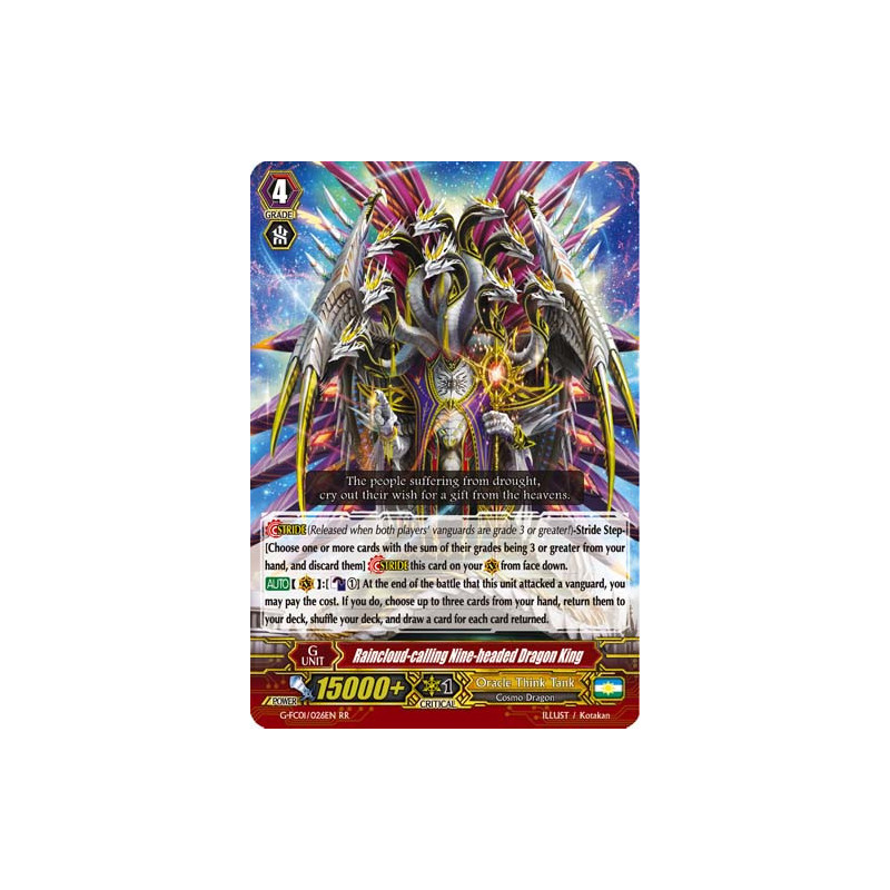 Vanguard_TCG_card_G-FC01_026ENRR_Raincloud-calling_Nine-headed_Dragon_King_Fighters_Collection_2015
