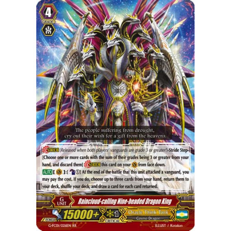 Vanguard_TCG_card_G-FC01_026ENRR_Raincloud-calling_Nine-headed_Dragon_King_Fighters_Collection_2015