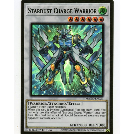 - Premium Gold Rare MAGO-EN029 1st Edition Stardust Charge Warrior
