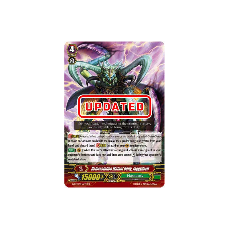 Vanguard_TCG_card_G-FC01_046ENRR_Deforestation_Mutant_Deity_Jaggydevil_Fighters_Collection_2015_Winter