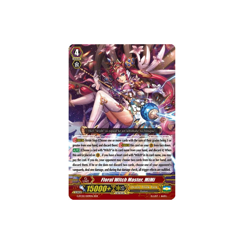 Vanguard_TCG_card_G-FC02_009ENRRR_Floral_Witch_Master_MiMi_Fighters_Collection_2015_Winter