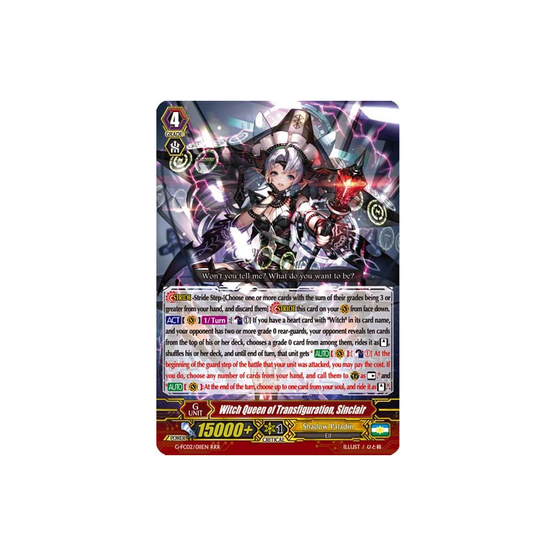 Vanguard_TCG_card_G-FC02_011ENRRR_Witch_Queen_of_Transfiguration_Sinclair_Fighters_Collection_2015_Winter